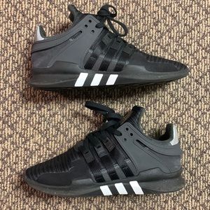 Adidas EQT Support ADV Triple Black with White Midsole Stripes